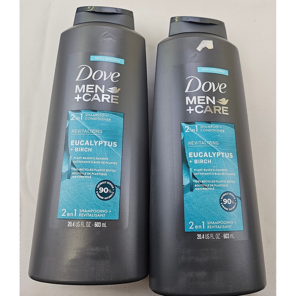 Dove Men+Care 2-in-1 Shampoo Conditioner Eucalyptus Birch 20.4oz 2 Pack